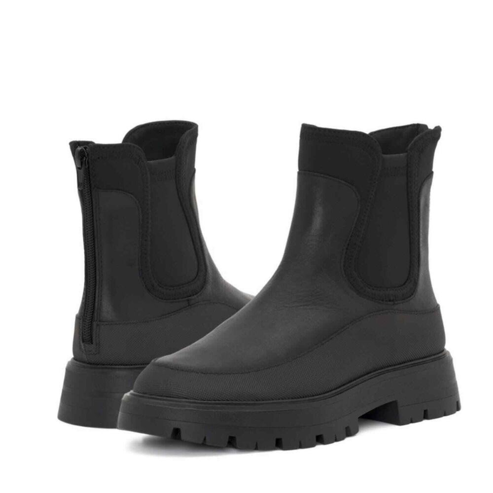 Lucky brand black Allehia Modern Lug sole Chelsea Boots Booties 8.5 9.5 new